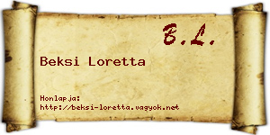 Beksi Loretta névjegykártya